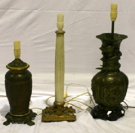 Appraisal: A Japanese bronze vase converted to a lamp cm high