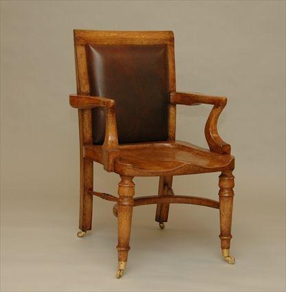 Appraisal: Victorian-Style Armchair with Leather-Upholstered Back