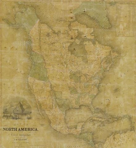 Appraisal: Framed engraving on paper Map of North America from the