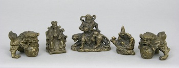 Appraisal: A Lot of Bronze Chinese Miniature Figures ca Early Mid