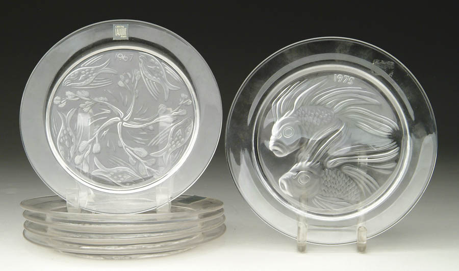 Appraisal: LIMITED EDITION LALIQUE PLATES Lot consists of five Lalique plates