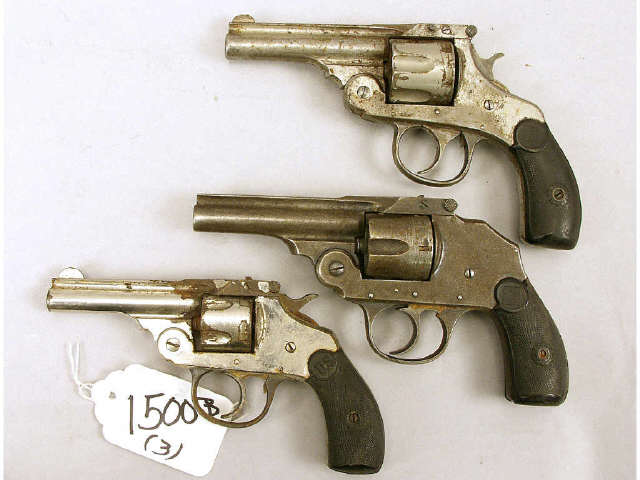 Appraisal: Collection of three antique pre- revolvers Estimate -