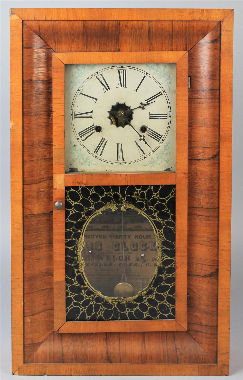 Appraisal: E N WELCH OGEE MAHOGANY FRAME SHELF CLOCK having a