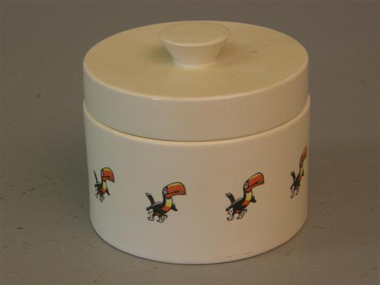 Appraisal: Carltonware Guinness jar and cover decorated with toucans h in