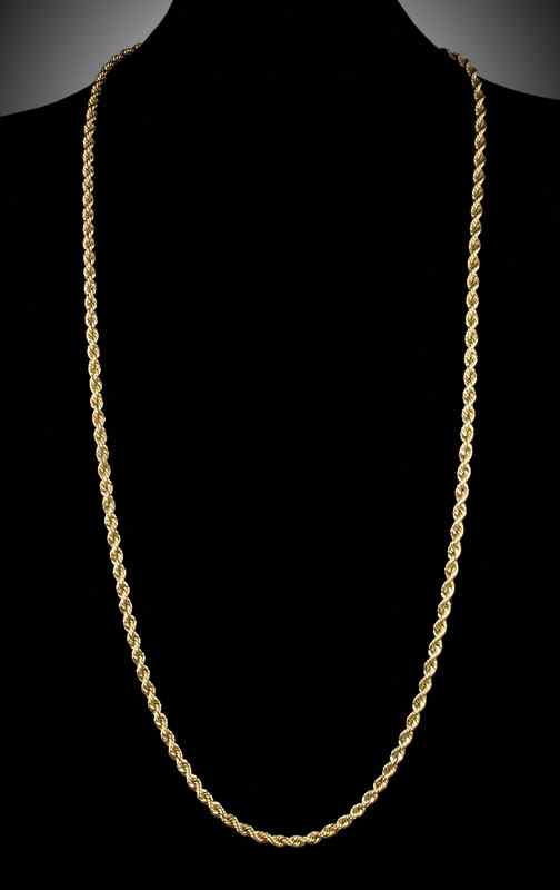 Appraisal: K GOLD ROPE CHAIN K yellow gold solid rope chain