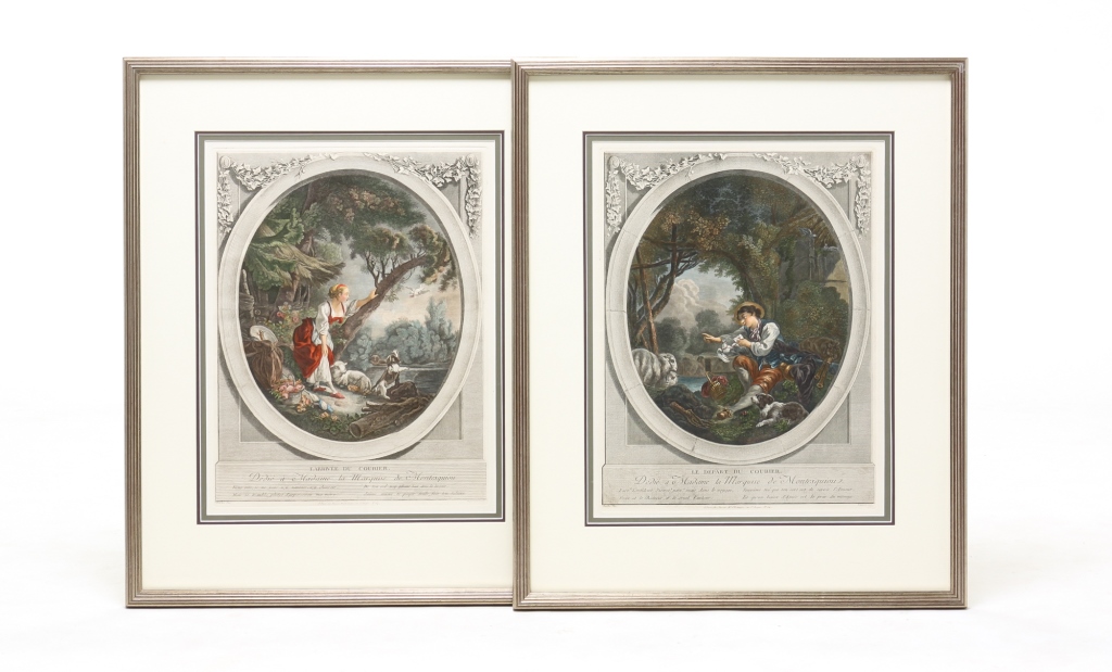 Appraisal: TWO FRENCH PRINTS AFTER FRANCOIS BOUCHER Printed in Paris st