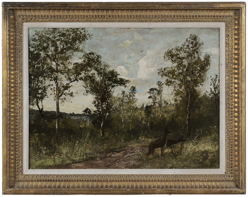 Appraisal: Christopher High Shearer Pennsylvania - Deer in a Woodland Clearing