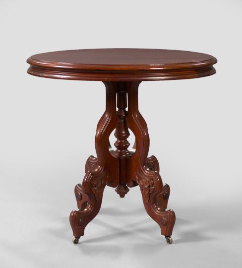 Appraisal: American Renaissance Revival Walnut Side Table late th century the