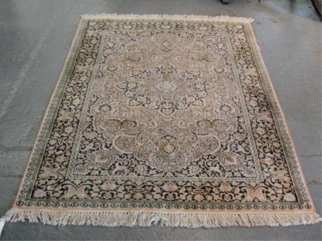 Appraisal: Handmade Tabriz Carpet In shades of beige and black From