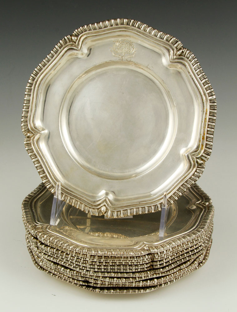 Appraisal: - Set of English Sterling Plates Set of twelve English