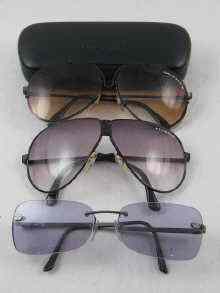 Appraisal: Three pair of sunglasses Porsche Bulgari and Ferarri