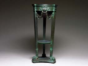 Appraisal: ANTIQUE BRONZE AND WOOD JARDINIERE Antique French bronze and wood