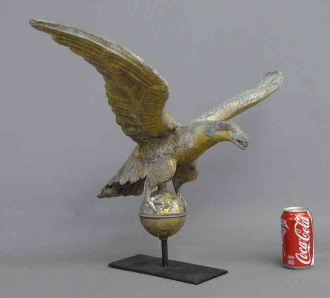 Appraisal: Eagle on ball weathervane '' Wing Span Approx '' Ht