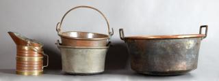 Appraisal: Four Pieces of French Copper Kitchenware th c consisting of