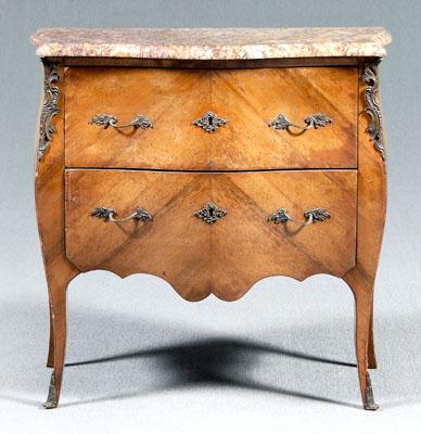 Appraisal: Louis XV style marble-top commode amethyst to ochre colored marble