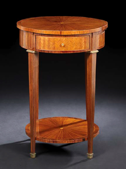 Appraisal: Louis XVI-Style Mahogany Occasional Table early th century the circular