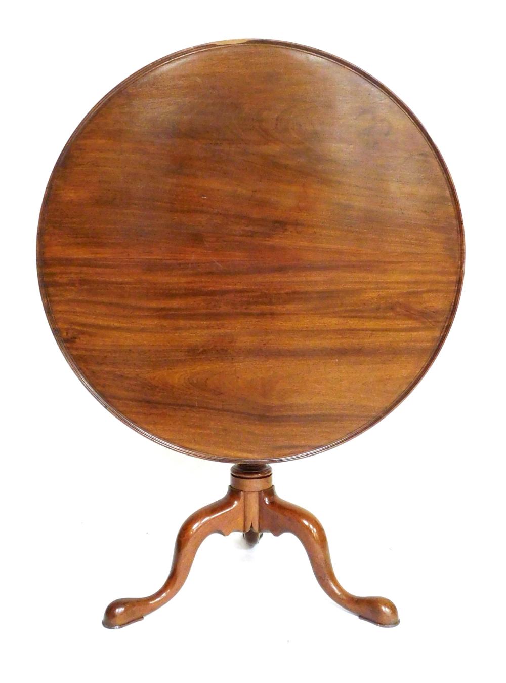 Appraisal: Tea table round dish edge top with approximately long area