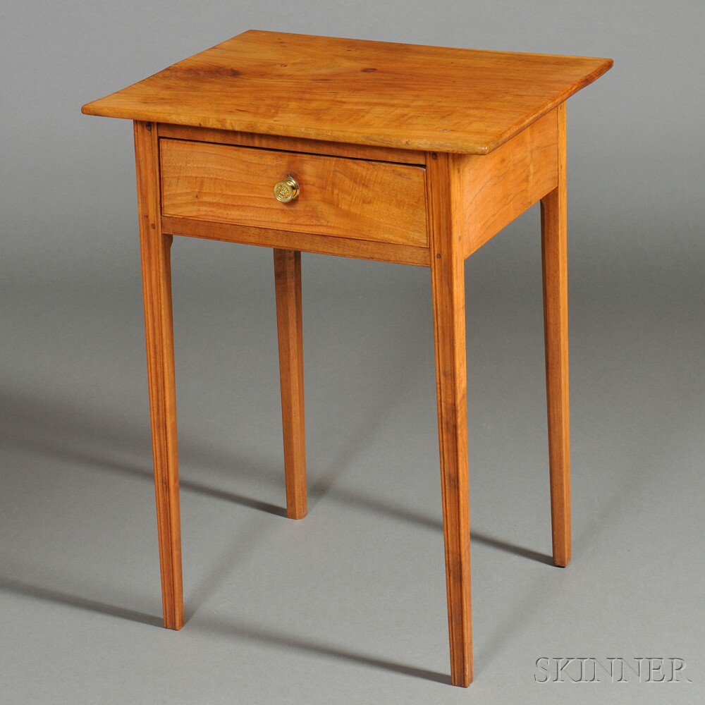 Appraisal: Federal Walnut One-drawer Stand possibly Pennsylvania c the rectangular overhanging