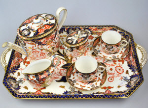 Appraisal: A Victorian Crown Derby cabaret set Imari decorated patt comprising