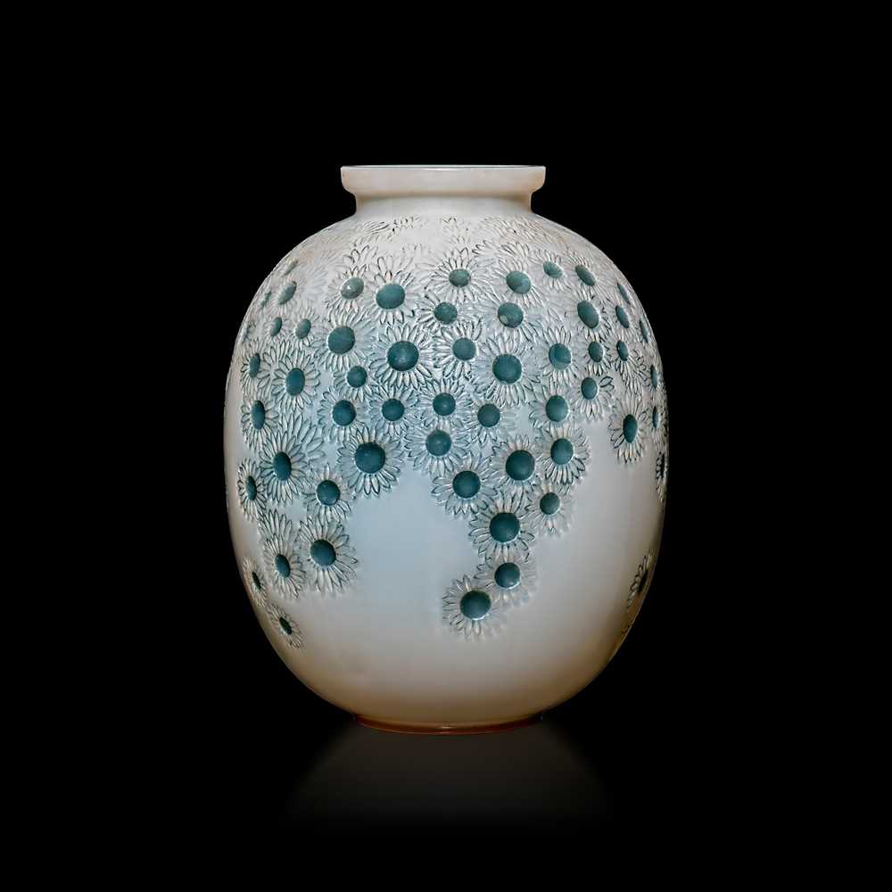 Appraisal: REN LALIQUE FRENCH - MARGUERITES VASE NO designed cased opalescent