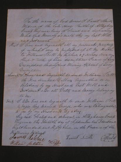 Appraisal: SLAVERY A collection of documents relating to the slaves owned