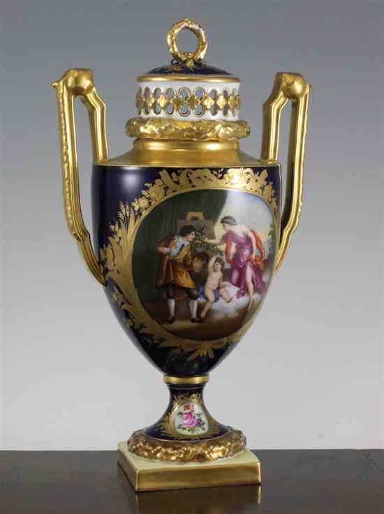 Appraisal: A Vienna style porcelain vase and cover late th century