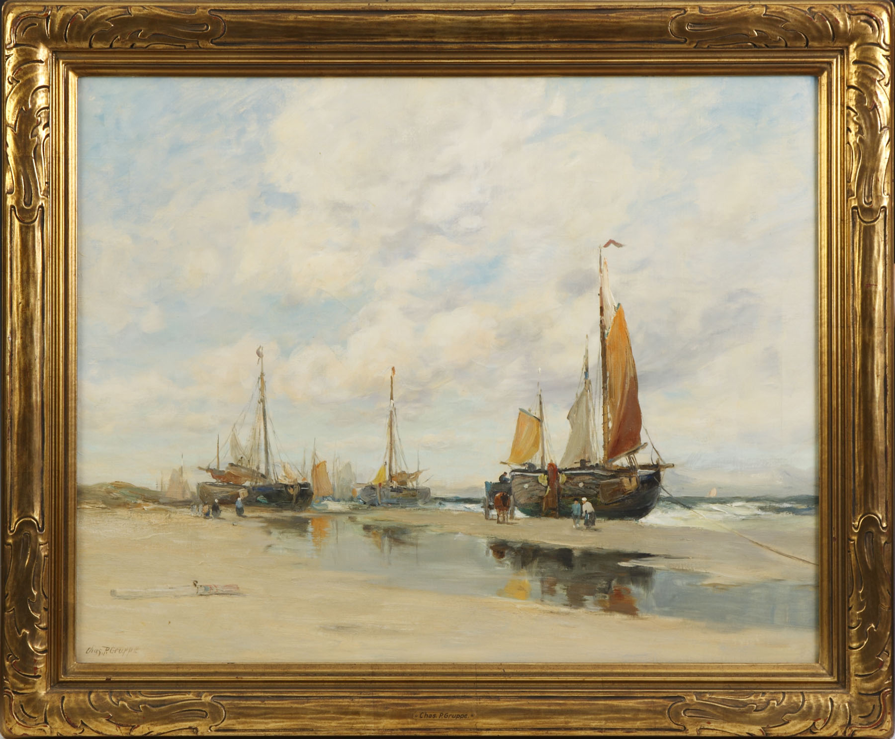 Appraisal: Charles P Gruppe American - Low Tide Katwyk Holland Sgn