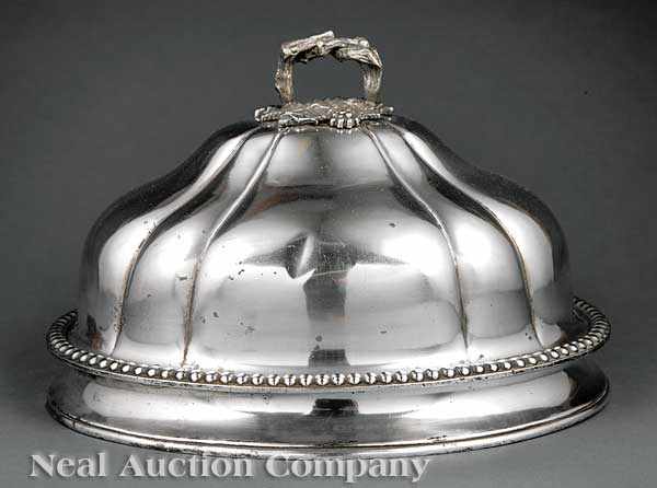 Appraisal: An Antique Sheffield Plate Meat Dome marked William S Burton