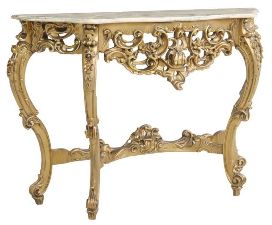 Appraisal: ITALIAN LOUIS XV STYLE GILTWOOD CONSOLE TABLEItalian Louis XV style