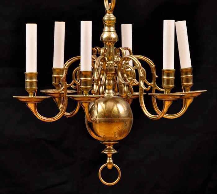 Appraisal: ENGLISH SIX-LIGHT BRASS CHANDELIER x in