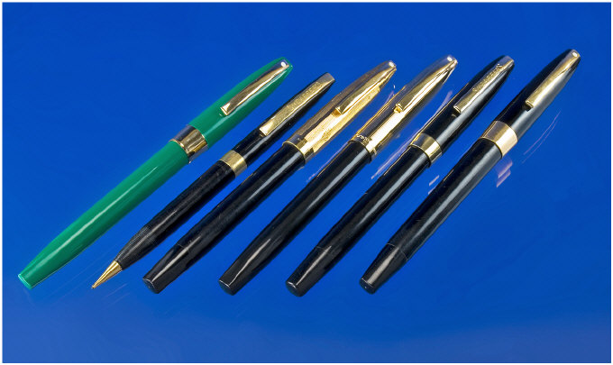 Appraisal: Sheaffer Five Sheaffer fountain pens - a mix of Imperial