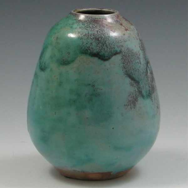 Appraisal: Jugtown Vase marked die impressed Jugtown Ware small attached glaze