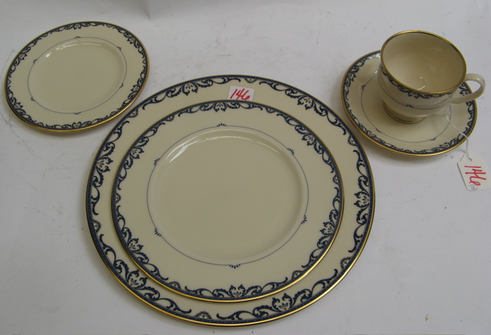 Appraisal: AMERICAN LENOX FINE CHINA SET pieces in the Liberty pattern