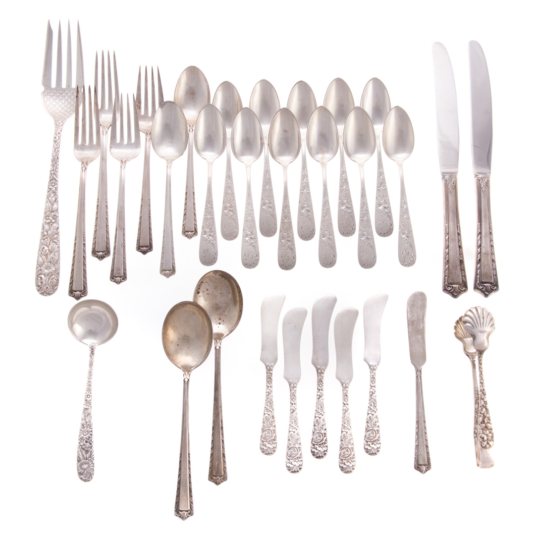 Appraisal: Assortment of American sterling flatware pieces including J S MacDonald