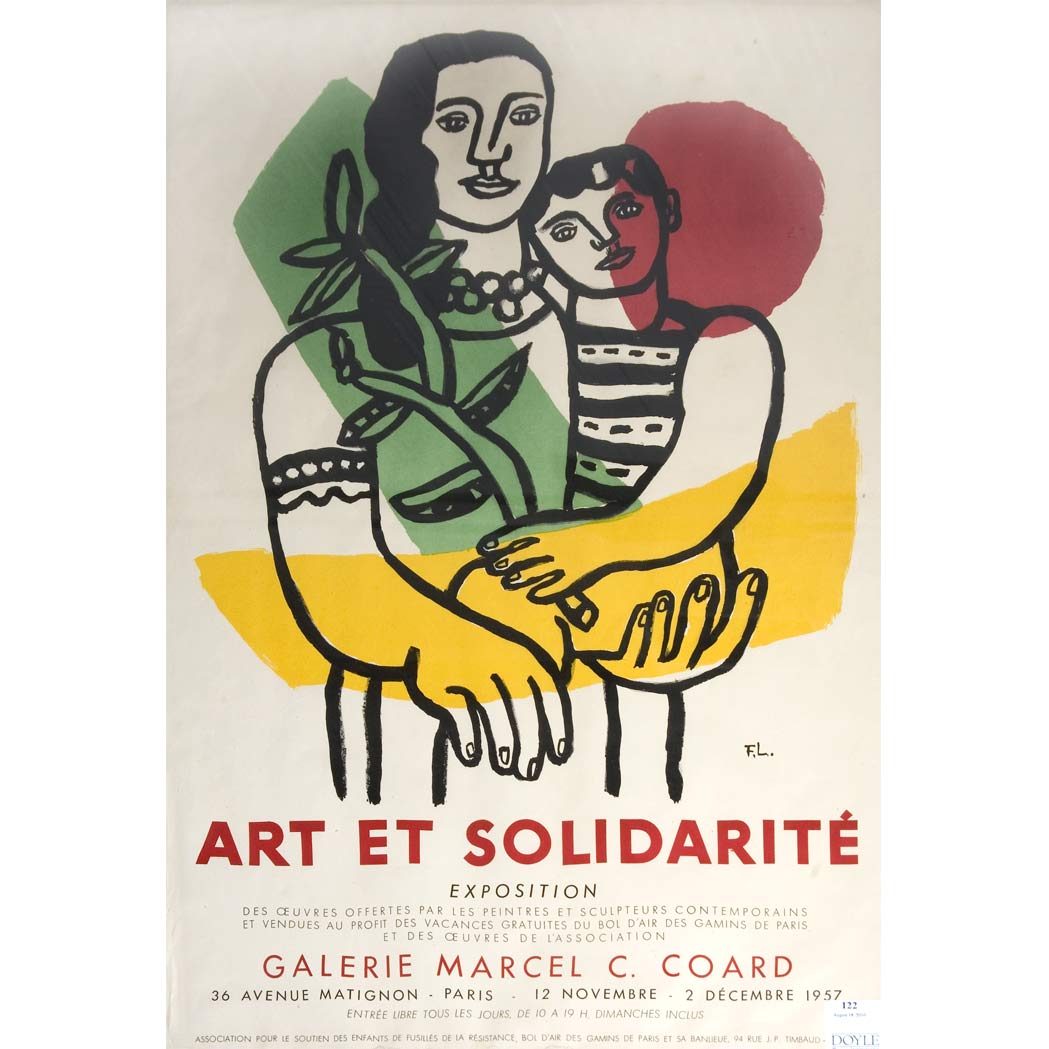 Appraisal: After Fernand Leger ART ET SOLIDARITE Color lithograph Sight of