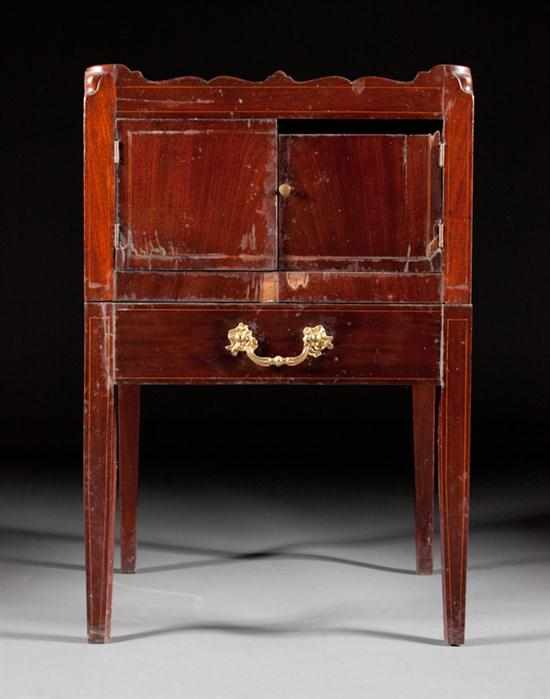 Appraisal: George III mahogany commode cabinet circa in H in W