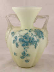 Appraisal: A two handled glass vase the lobed body with apple