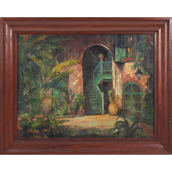 Appraisal: Colette Pope Heldner American - ''Courtyard '' c oil on