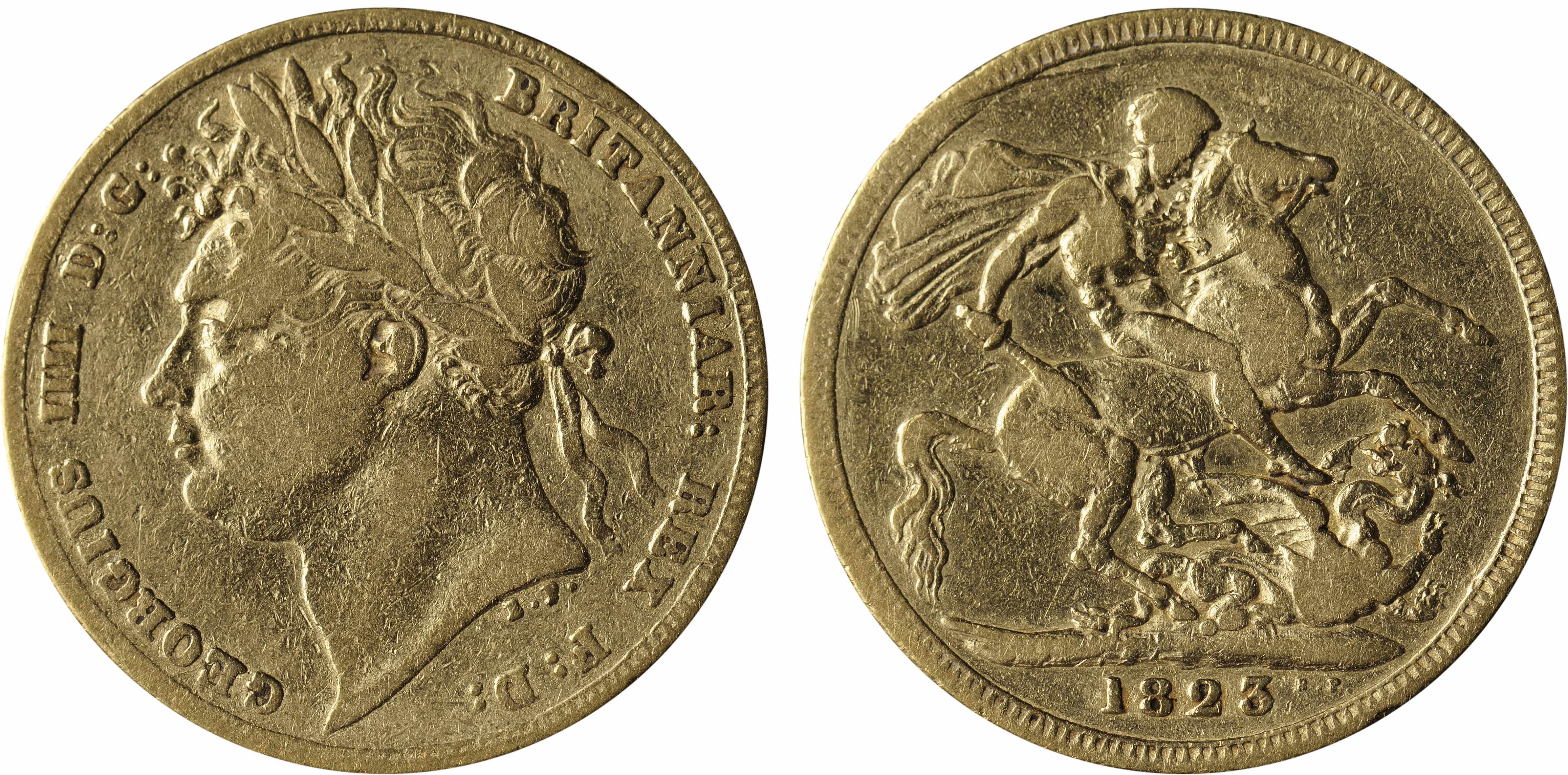 Appraisal: Great Britain George IV Sovereign KM- Laureate head of George