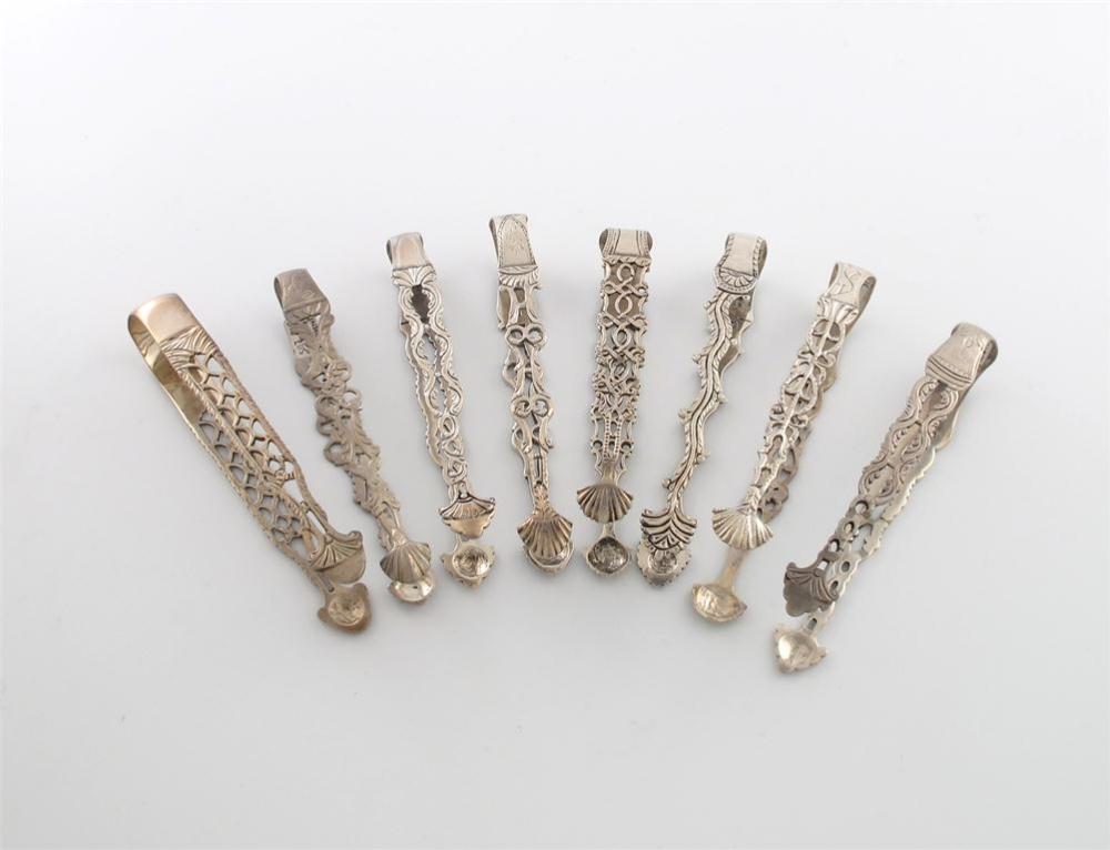 Appraisal: A collection of eight pairs of th century cast silver