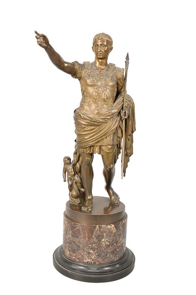 Appraisal: Chiapparelli th Century bronze figure of Julius Caesar standing with