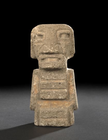 Appraisal: Pre-Columbian Figure the volcanic stone standing figure with wing-like arms