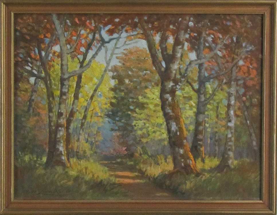 Appraisal: CLYDE LEON KELLER OIL ON BOARD Oregon - Path Through