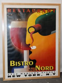 Appraisal: Large scale Bistro du Nord framed poster Large scale Bistro