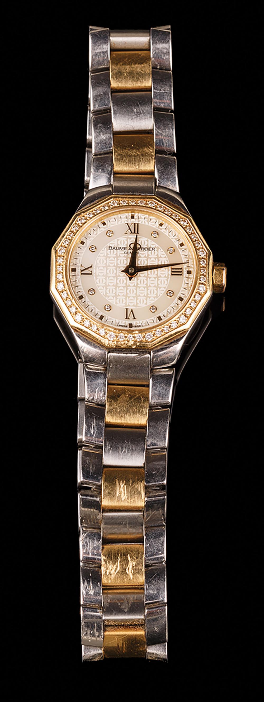 Appraisal: Baume and Mercier kt Yellow Gold Stainless and Diamond Ladies'