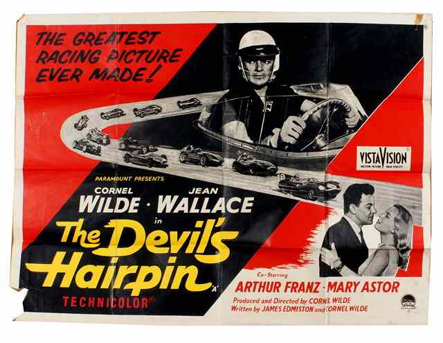 Appraisal: THE DEVIL'S HAIRPIN Paramount action starring Cornel Wilde British quad