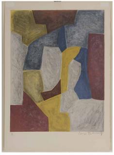 Appraisal: Serge Poliakoff Russian French - Composition Carmin Jaune Gris et