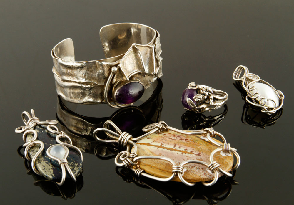 Appraisal: - Collection of Sterling Jewelry Collection of sterling jewelry to