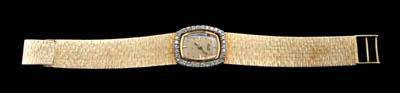 Appraisal: Lady's diamond and gold wristwatch gold face signed Lorett -jewel