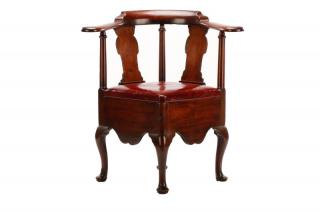 Appraisal: Queen Anne Style Mahogany Corner Chair English late th early